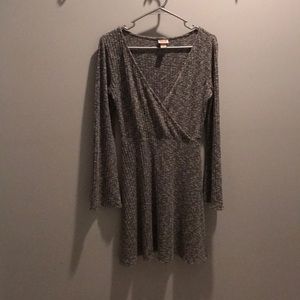 Knit wrap dress grey